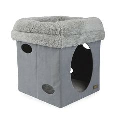 All for Paws Cat Castle kućica za mačke 2u1 siva