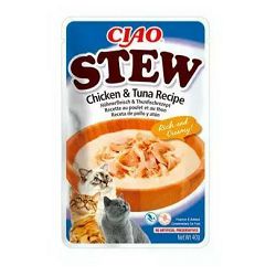 Ciao Stew Chicken & Tuna piletina i tuna gulaš poslastica za mačke 40g