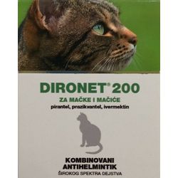 Dironet 200 antihelminitik za mačke - 1 tableta