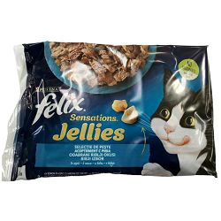 Felix Sensations Jellies riba hrana za mačke 4x85g