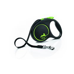 Flexi Black Design povodac za pse do 15kg tape 5m S zeleni
