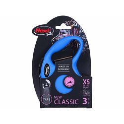 Flexi povodac za psa Classic XS traka 3m plavi