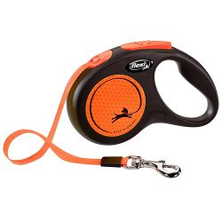 Flexi povodac za psa Neon S 5m tape - orange