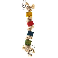 Karlie igračka za ptice, kanap sa obojenim drvenim kockicama i zvoncem 26cm
