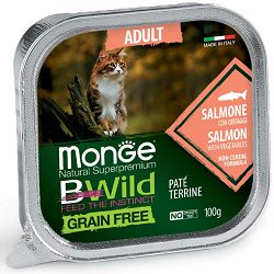 Monge BWild Adult grain free Paté losos sa povrćem hrana za mačke 100g