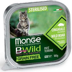 Monge BWild Sterilised grain free Paté vepar sa povrćem hrana za sterilisane mačke 100g