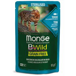 Monge BWild Sterilised grain free tuna sa škampima i povrćem hrana za sterilisane mačke 85g