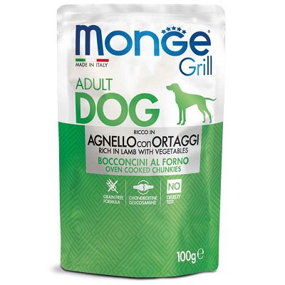 Monge Grill Adult Dog janjetina sa povrćem hrana za pse 100g