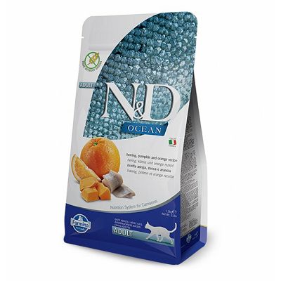 N&D Adult Ocean / haringa, bundeva, narandža hrana za mačke 1,5kg