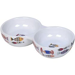 Nobby keramička dupla zdjela za mačke siva 130ml