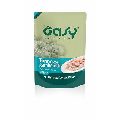 OASY Pouch Fileti / Adult TUNA & KOZICE hrana za mačke 70g