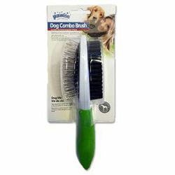Pawise Dog Combo Brush dvostrana četka za pse zelena