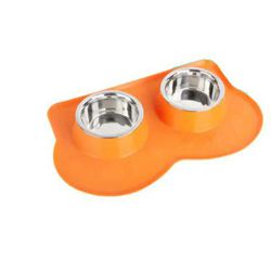 Pawise dupla zdjela sa silikonskom podlogom za pse orange