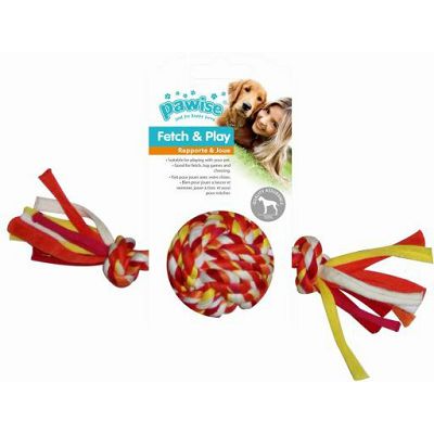 Pawise Fetch n Play  igračka za psa lopta uže