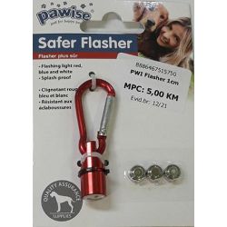 Pawise Safer Flasher za ogrlicu psa crveni