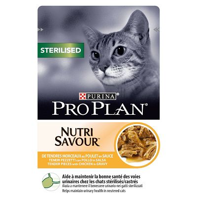 Pro Plan Nutri Savour Sterilized, hrana za mačke sa piletinom u umaku, 85g