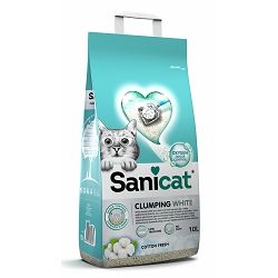 Sanicat Cotton Fresh Clumping bijeli grudvajući pijesak za mačke 10 lit