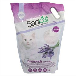 Sanicat Diamonds Lavander silikonski grudvajući pijesak za mačke 5L