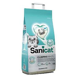 Sanicat Fragrance Free Clumping bijeli grudvajući pijesak bez mirisa 10 lit