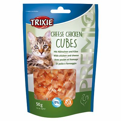 Trixie Premio Cheese Chicken Cubes / piletina i sir poslastica za mačke 50g