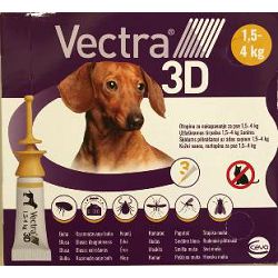 Vectra 3D zaštita od nametnika za pse težine 1,5-4 kg / 1 aplikator