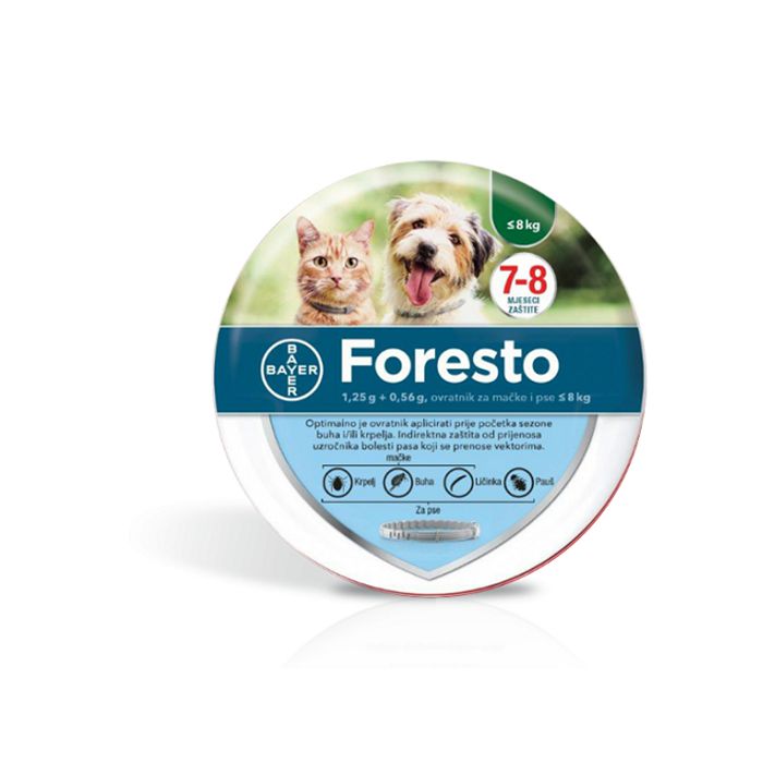 Bayer Foresto® Ogrlica protiv buha i krpelja za mačke i pse do 8 kg - 38 cm