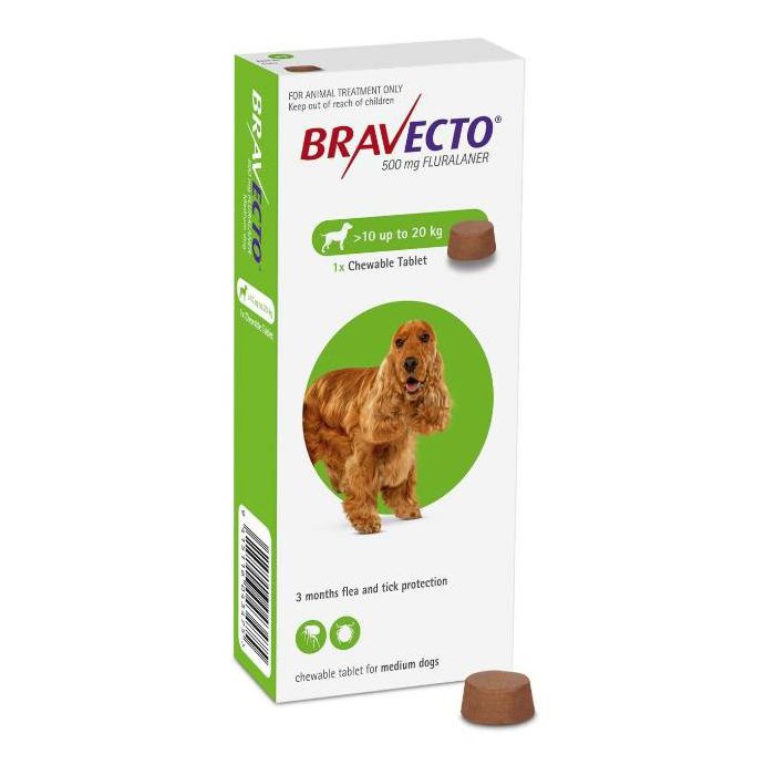 Bravecto zaštita za pse težine 10-20kg - 1 poslastica za žvakanje 