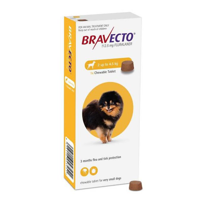 Bravecto zaštita za pse težine 2-4,5kg - 1 poslastica za žvakanje