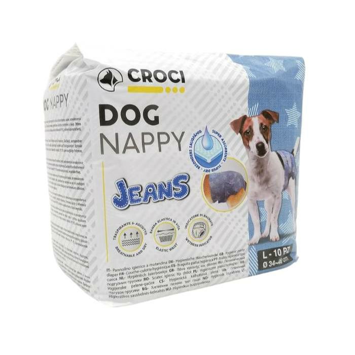 Croci Dog Nappy pelene za pse Jeans L 10 kom