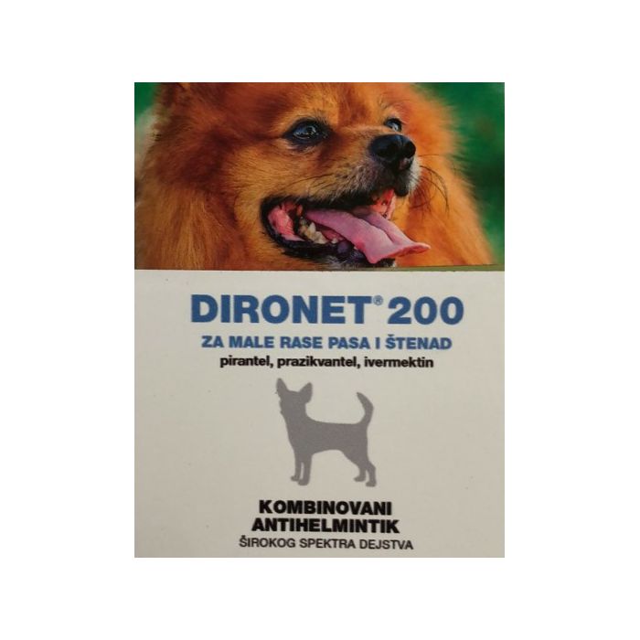 Dironet 200 antihelminitik za male rase pasa do 4kg i štenad - 1 tableta