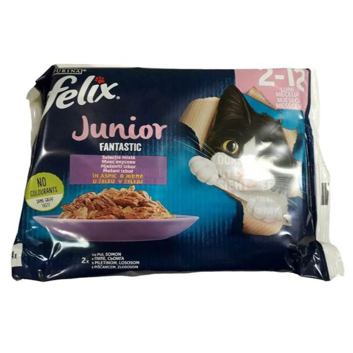 Felix Junior Fantastic mix piletina i riba za mačke 4x85g