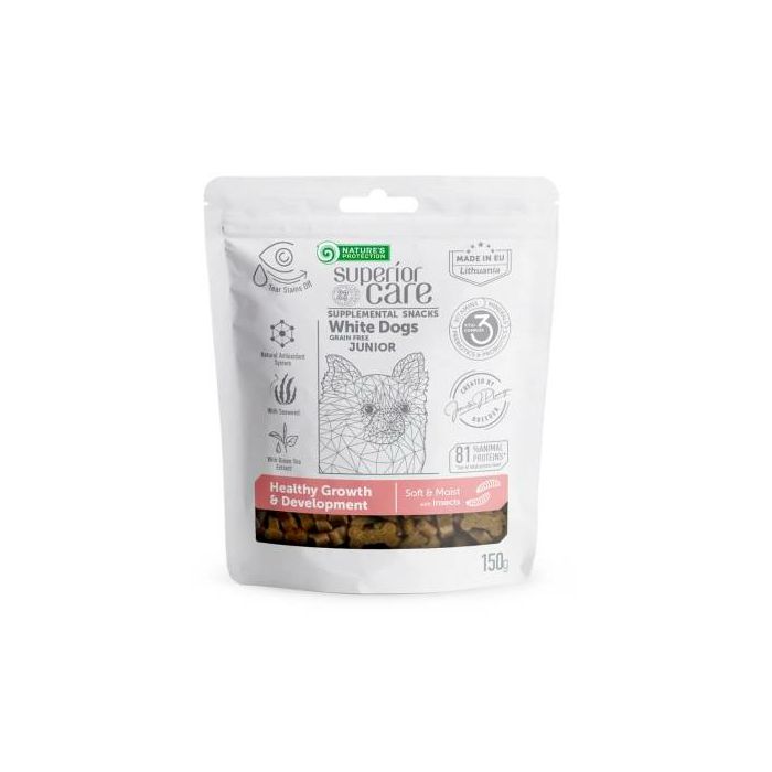 Nature's Protection Junior White Dogs Healthy Growth Insects / poslastica za bijele pse 150g