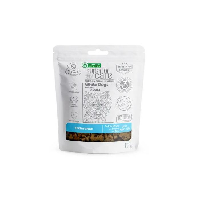 Nature's Protection Adult White Dogs Endurance Insects & Rice / riža poslastica za bijele pse 150g