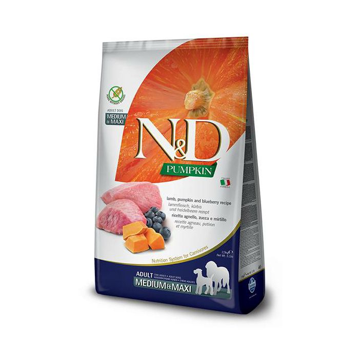 N&D Adult Medium & Maxi Pumpkin / janjetina i bundeva hrana za pse 2,5kg