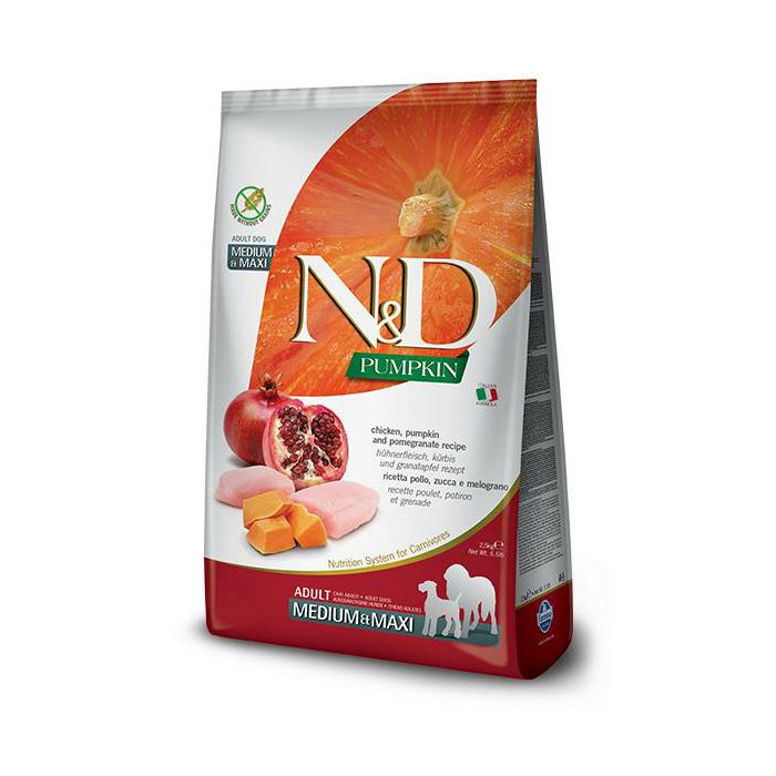 N&D Adult Medium & Maxi Pumpkin / piletina i bundeva hrana za pse 2,5kg