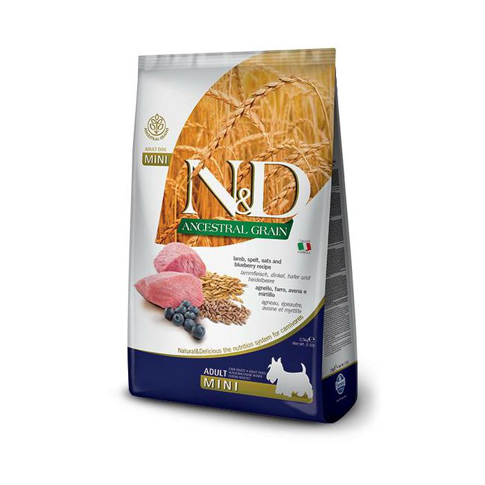 N&D Adult Mini Ancestral Grain / janjetina i borovnica hrana za pse 2,5kg 