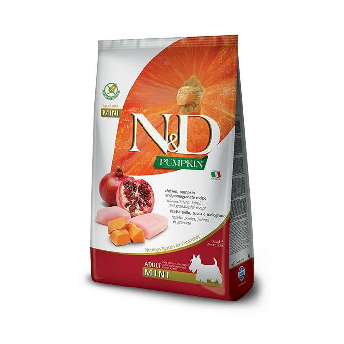 N&D Adult Mini Pumpkin / bundeva i piletina hrana za pse 2,5kg