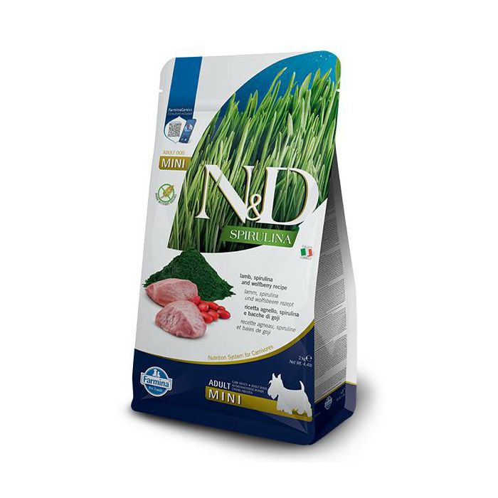 N&D Adult Mini Spirulina / janjetina hrana za pse 2kg
