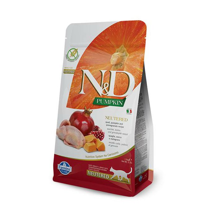 N&D Adult Neutered / bundeva, prepelica i nar hrana za sterilisane mačke 300g