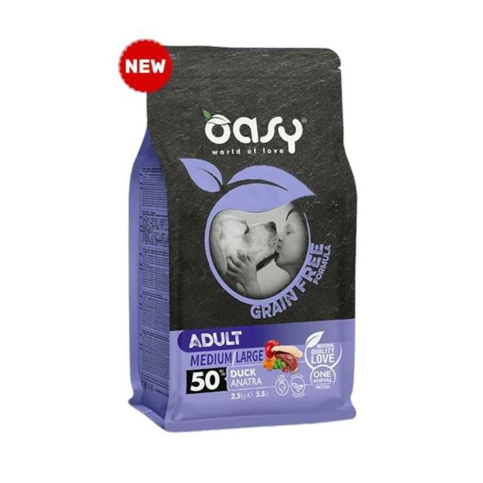 OASY Adult Medium & Large Duck grain free / patka hrana za pse 2,5kg