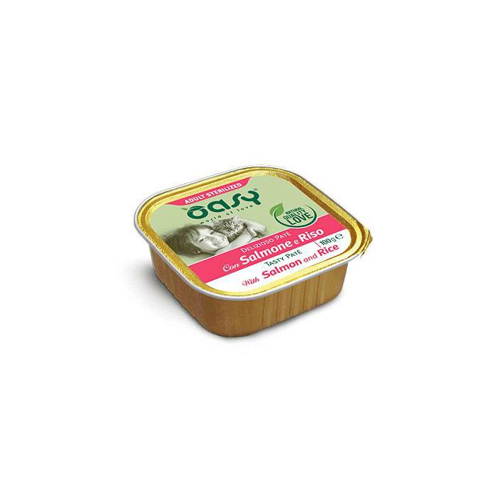 OASY Adult Paté Salmon Sterilized / pašteta losos hrana za sterlisane mačke 100g