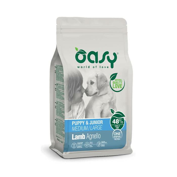 OASY One Protein / Puppy & Junior medium - large Lamb janjetina hrana za štenad 2,5kg