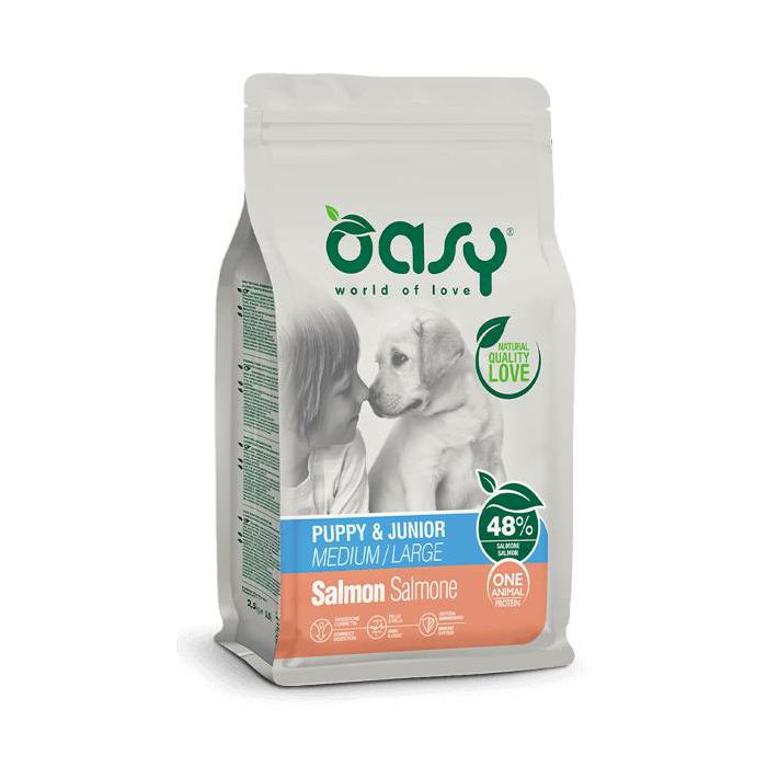 OASY One Protein / Puppy & Junior medium - large Salmon losos hrana za štenad 2,5kg 