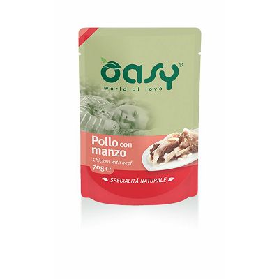 OASY Pouch Fileti / Adult PILETINA & GOVEDINA hrana za mačke 70g