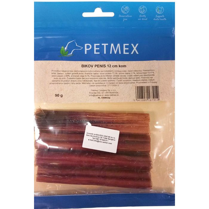 Petmex Natural Snacks bikov penis 4kom - 12cm poslastica za pse 90g