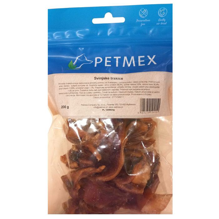 Petmex Natural Snacks svinjske trakice poslastica za pse 200g