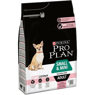 Pro Plan Adult Small/Mini, Sensitive Skin, Opti Derma, losos hrana za pse 3kg