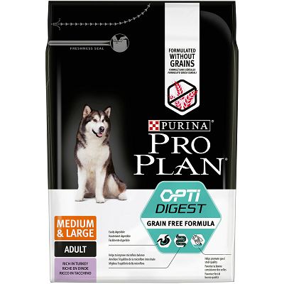 Pro Plan Sensitive Digestion M/L, Opti Digest, bez žitarica, puretina hrana za pse 2,5kg