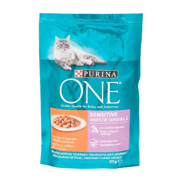 Purina One Sensitive piletina i mrkva hrana za mačke 85g