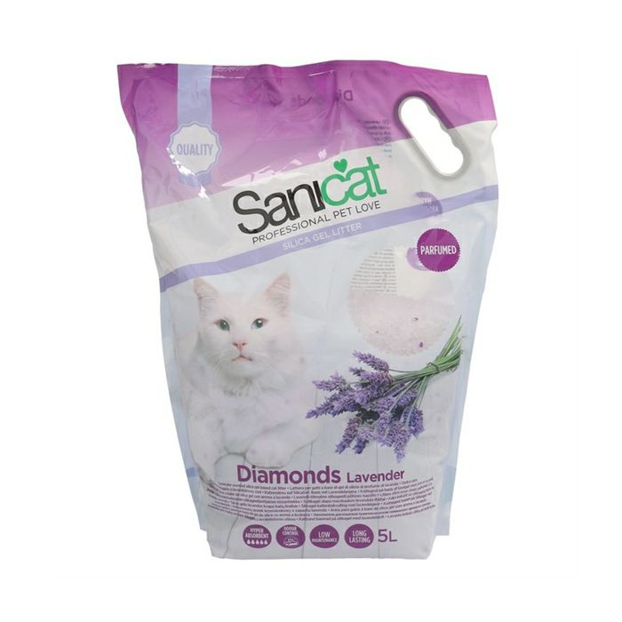 Sanicat Diamonds Lavander silikonski grudvajući pijesak za mačke 5L